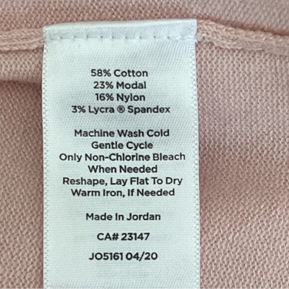 Talbots Woman’s Plus Petite 2X Sweater Pale Pink Cotton Modal Long Sleeve - Picture 6 of 8